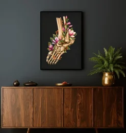 Codex Anatomicus Skull & Skeleton | Hands & Legs^Ankle fracture - Floral - Black