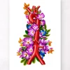Codex Anatomicus Heart Anatomy^Aorta - Floral - White