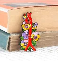 Codex Anatomicus Enamel Pins^Aorta with flowers - Enamel pin