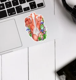 Codex Anatomicus Stickers^Back muscles anatomy sticker - Floral