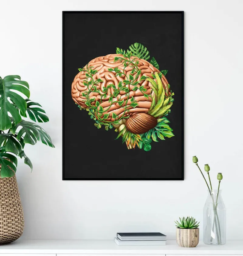 Codex Anatomicus Brain Anatomy^Brain anatomy IV - Floral - Black