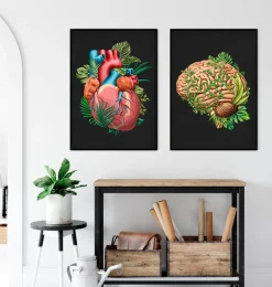 Codex Anatomicus Brain Anatomy^Brain anatomy IV - Floral - Black