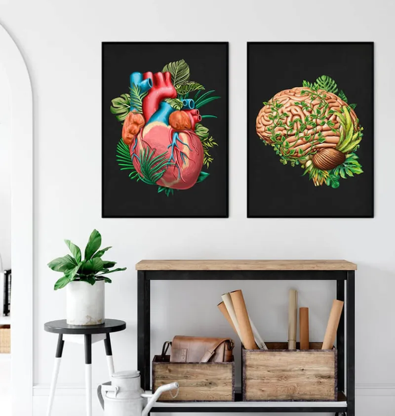 Codex Anatomicus Brain Anatomy^Brain anatomy IV - Floral - Black