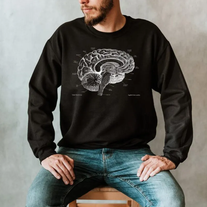 Codex Anatomicus Sweatshirts^Brain I Unisex Sweatshirt - Chalkboard