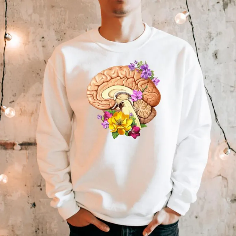 Codex Anatomicus Sweatshirts^Brain II Unisex Sweatshirt - Floral