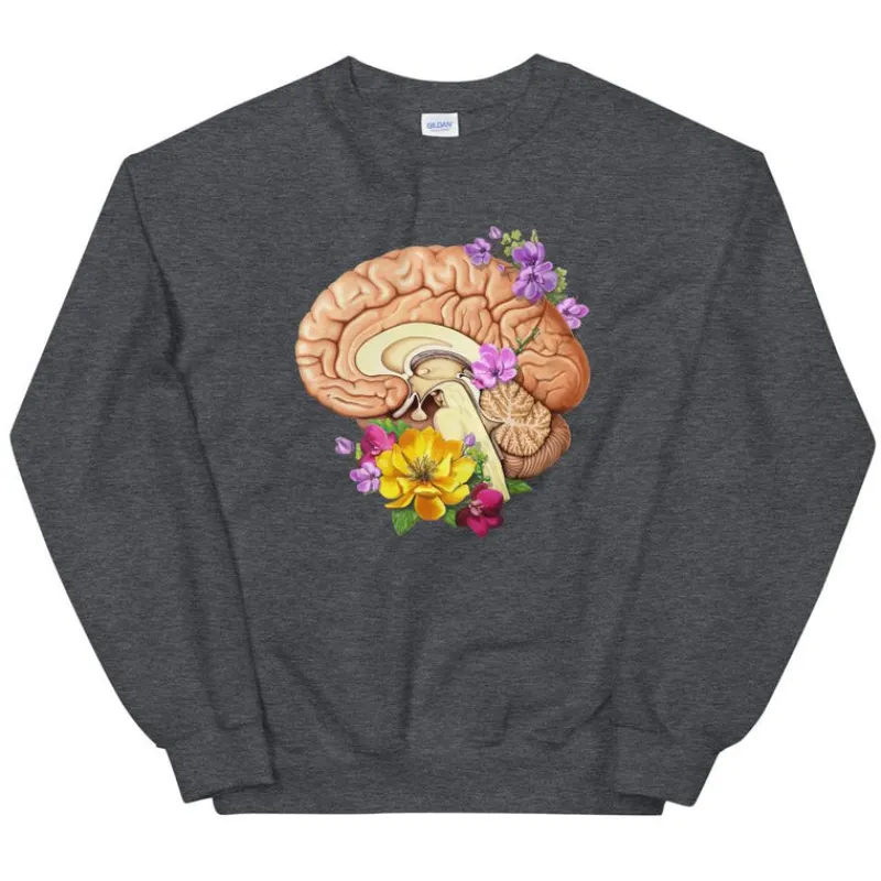 Codex Anatomicus Sweatshirts^Brain II Unisex Sweatshirt - Floral