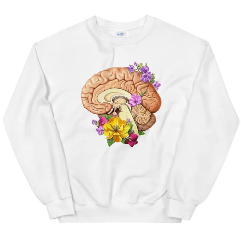 Codex Anatomicus Sweatshirts^Brain II Unisex Sweatshirt - Floral