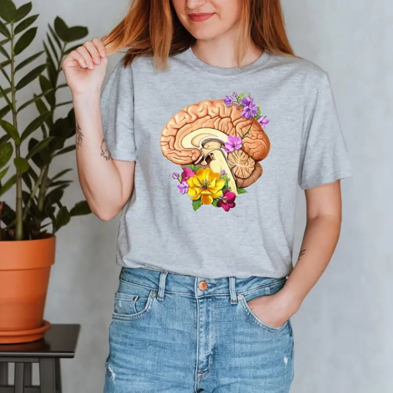 Codex Anatomicus T-shirts^Brain II Unisex T-Shirt - Floral