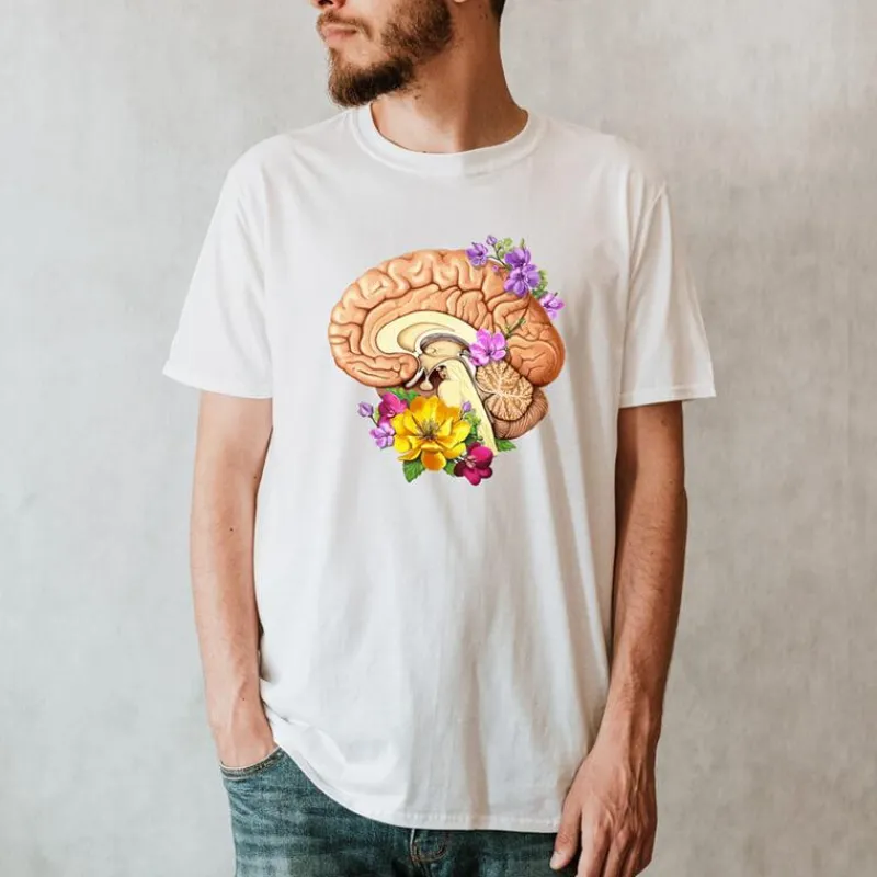 Codex Anatomicus T-shirts^Brain II Unisex T-Shirt - Floral