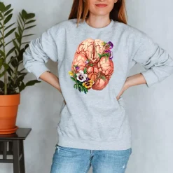 Codex Anatomicus Sweatshirts^Brain Unisex Sweatshirt - Floral