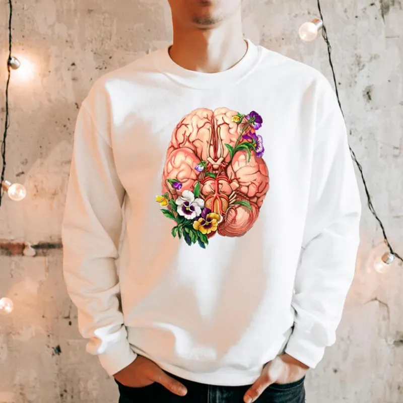 Codex Anatomicus Sweatshirts^Brain Unisex Sweatshirt - Floral