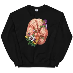 Codex Anatomicus Sweatshirts^Brain Unisex Sweatshirt - Floral