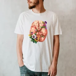Codex Anatomicus T-shirts^Brain Unisex T-Shirt - Floral