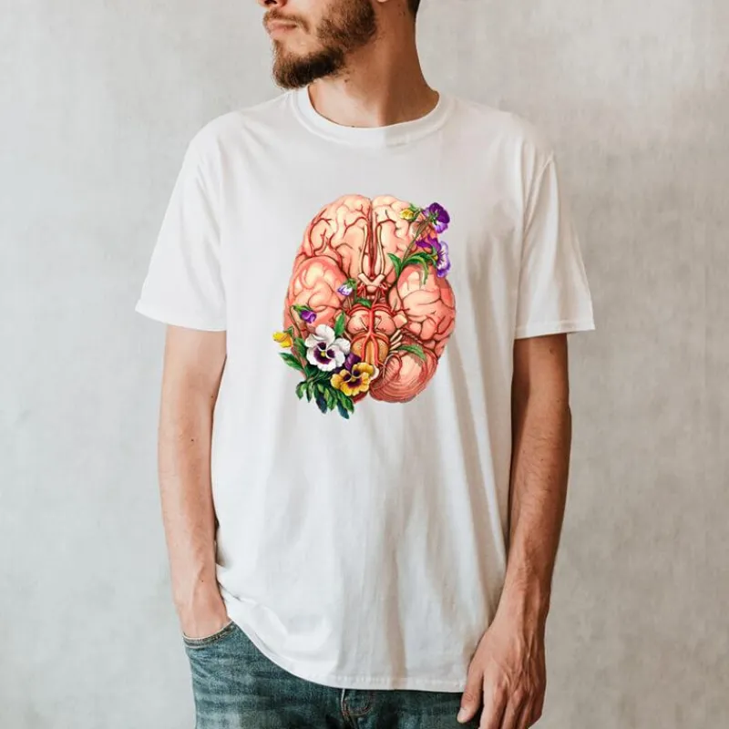 Codex Anatomicus T-shirts^Brain Unisex T-Shirt - Floral