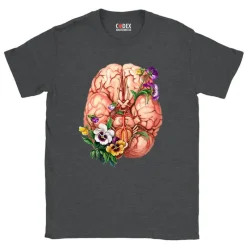 Codex Anatomicus T-shirts^Brain Unisex T-Shirt - Floral