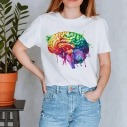 Codex Anatomicus T-shirts^Brain Unisex T-Shirt - Watercolor