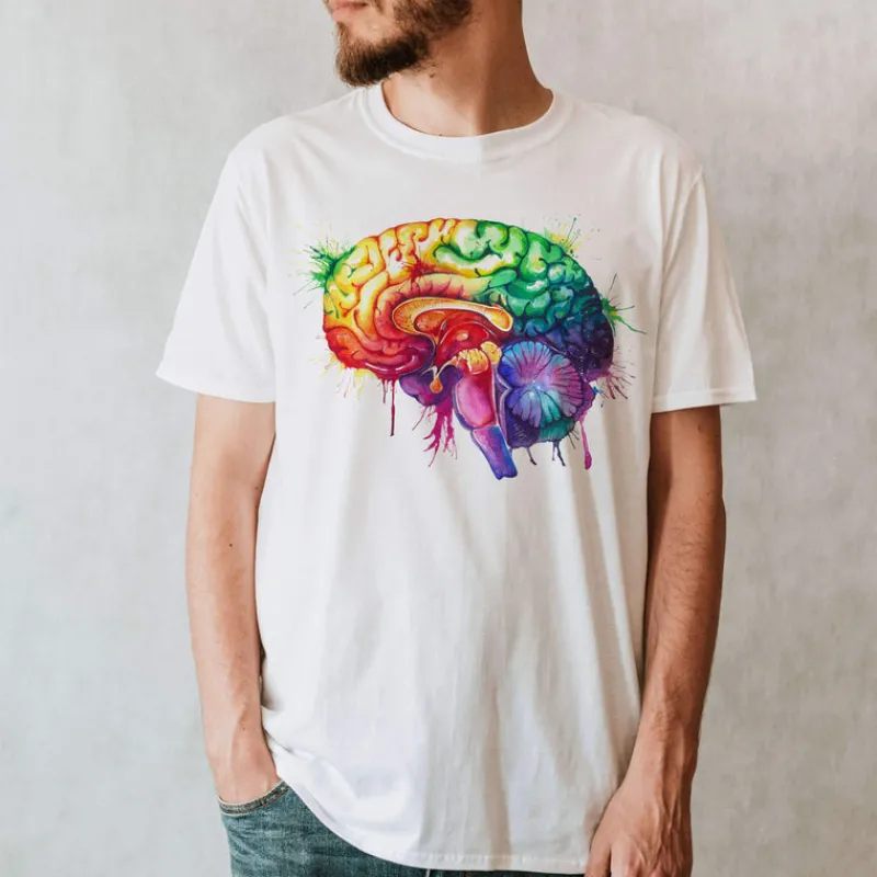 Codex Anatomicus T-shirts^Brain Unisex T-Shirt - Watercolor