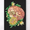 Codex Anatomicus Brain Anatomy^Brain with flowers - Black