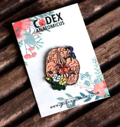 Codex Anatomicus Enamel Pins^Brain with flowers - Enamel pin