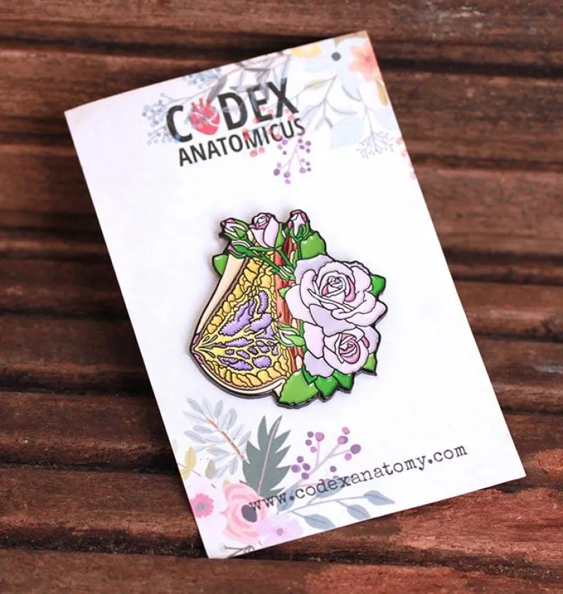 Codex Anatomicus Enamel Pins^Breast with flowers - Enamel pin