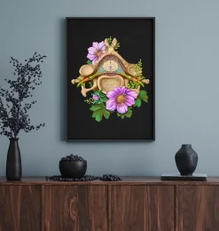 Codex Anatomicus Skull & Skeleton^Cervical vertebrae - Floral - Black