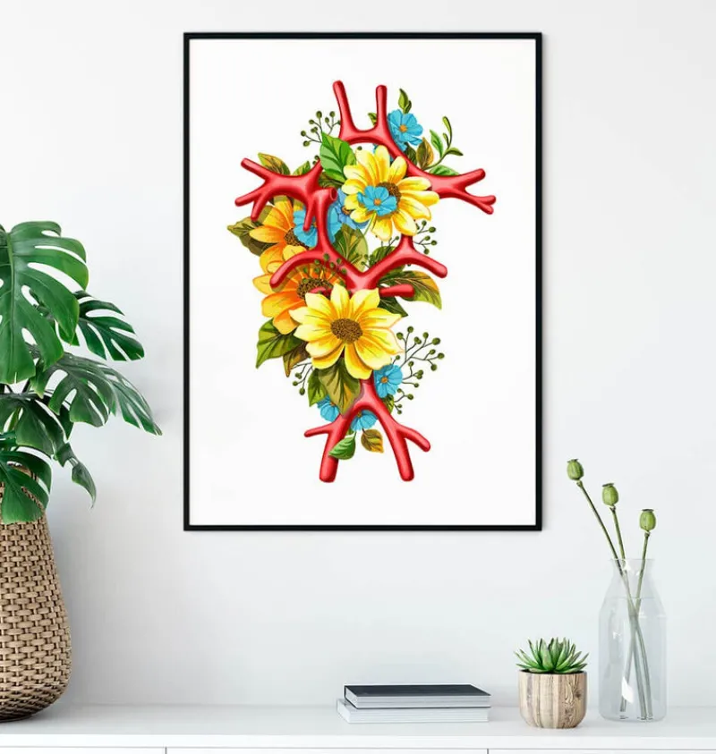 Codex Anatomicus Brain Anatomy^Circle of Willis - Floral - White