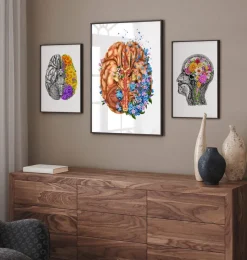 Codex Anatomicus Brain Anatomy^Dementia - Floral - White