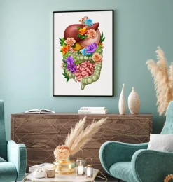 Codex Anatomicus Digestive System^Digestive system - Floral - White