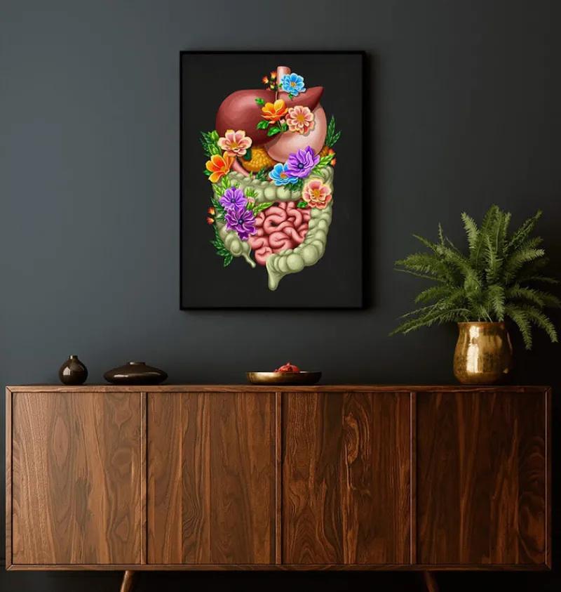 Codex Anatomicus Digestive System^Digestive system - Floral - Black