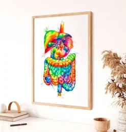 Codex Anatomicus Digestive System | Kidney & Liver^Digestive system anatomy art - Watercolor splash