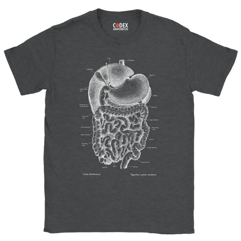 Codex Anatomicus T-shirts^Digestive System Unisex T-Shirt - Chalkboard
