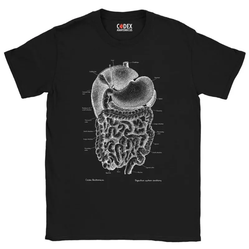 Codex Anatomicus T-shirts^Digestive System Unisex T-Shirt - Chalkboard