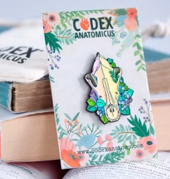 Codex Anatomicus Enamel Pins^Dog skull with flowers - Enamel pin