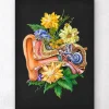Codex Anatomicus Various Organs^Ear anatomy - Floral - Black