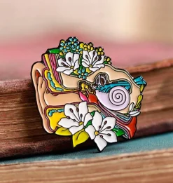 Codex Anatomicus Enamel Pins^Ear with flowers - Enamel pin