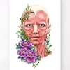 Codex Anatomicus Head & Face^Facial muscles anatomy II - Floral - White