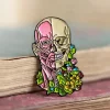 Codex Anatomicus Enamel Pins^Facial muscles and skull with flowers - Enamel pin