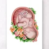 Codex Anatomicus Obstetrics & Gynecology^Fetus in a womb II - Floral - White