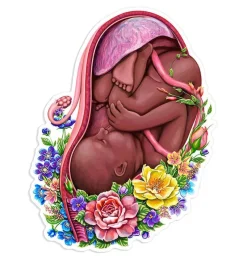 Codex Anatomicus Stickers^Fetus sticker II - Floral