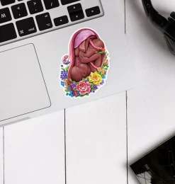 Codex Anatomicus Stickers^Fetus sticker II - Floral