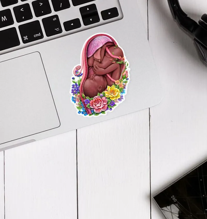 Codex Anatomicus Stickers^Fetus sticker II - Floral