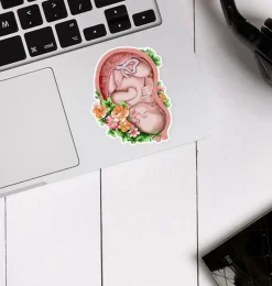 Codex Anatomicus Stickers^Fetus sticker III - Floral