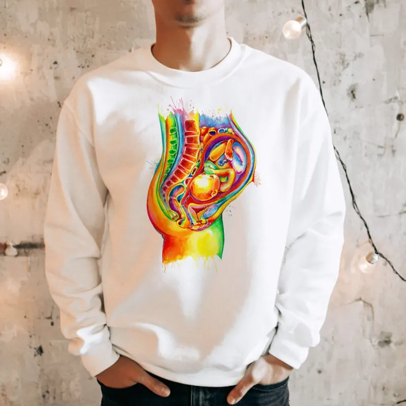 Codex Anatomicus Sweatshirts^Fetus Unisex Sweatshirt - Watercolor