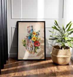 Codex Anatomicus Skull & Skeleton | Hands & Legs^Foot anatomy - Floral - Vintage