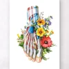 Codex Anatomicus Skull & Skeleton | Hands & Legs^Foot anatomy - Floral - White