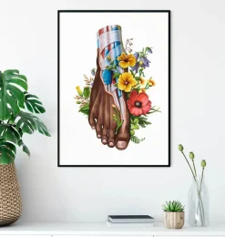 Codex Anatomicus Skull & Skeleton | Hands & Legs^Foot anatomy II - Floral - White