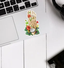 Codex Anatomicus Stickers^Foot bones anatomy sticker - Floral