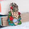 Codex Anatomicus Enamel Pins^Foot skeleton with flowers - Enamel pin