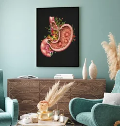 Codex Anatomicus Digestive System^Gastric ulcers - Floral - Black