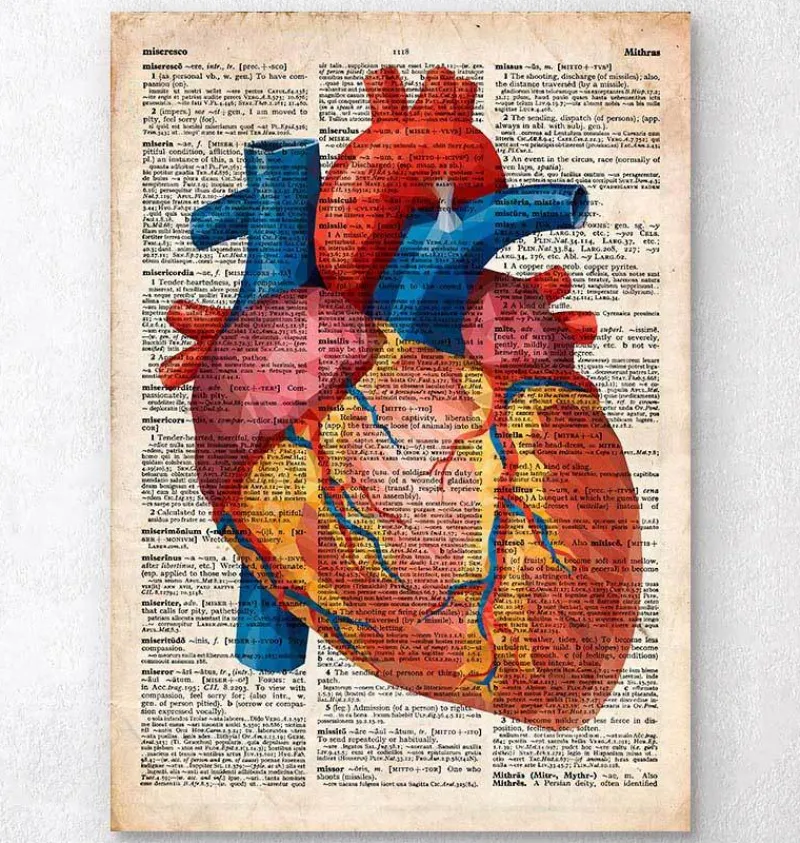 Codex Anatomicus Heart Anatomy^Geometric heart III - Old dictionary page